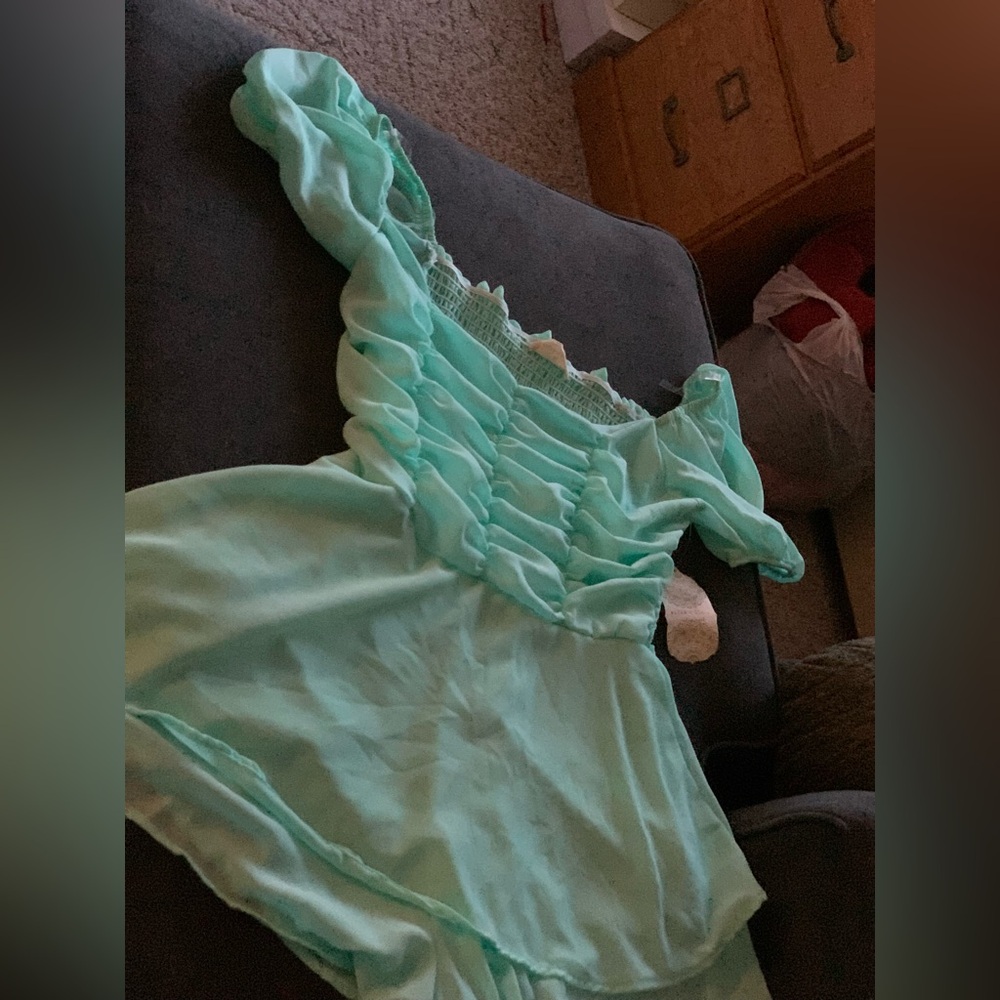 Alter’D state new with tags flowy teal colored romper